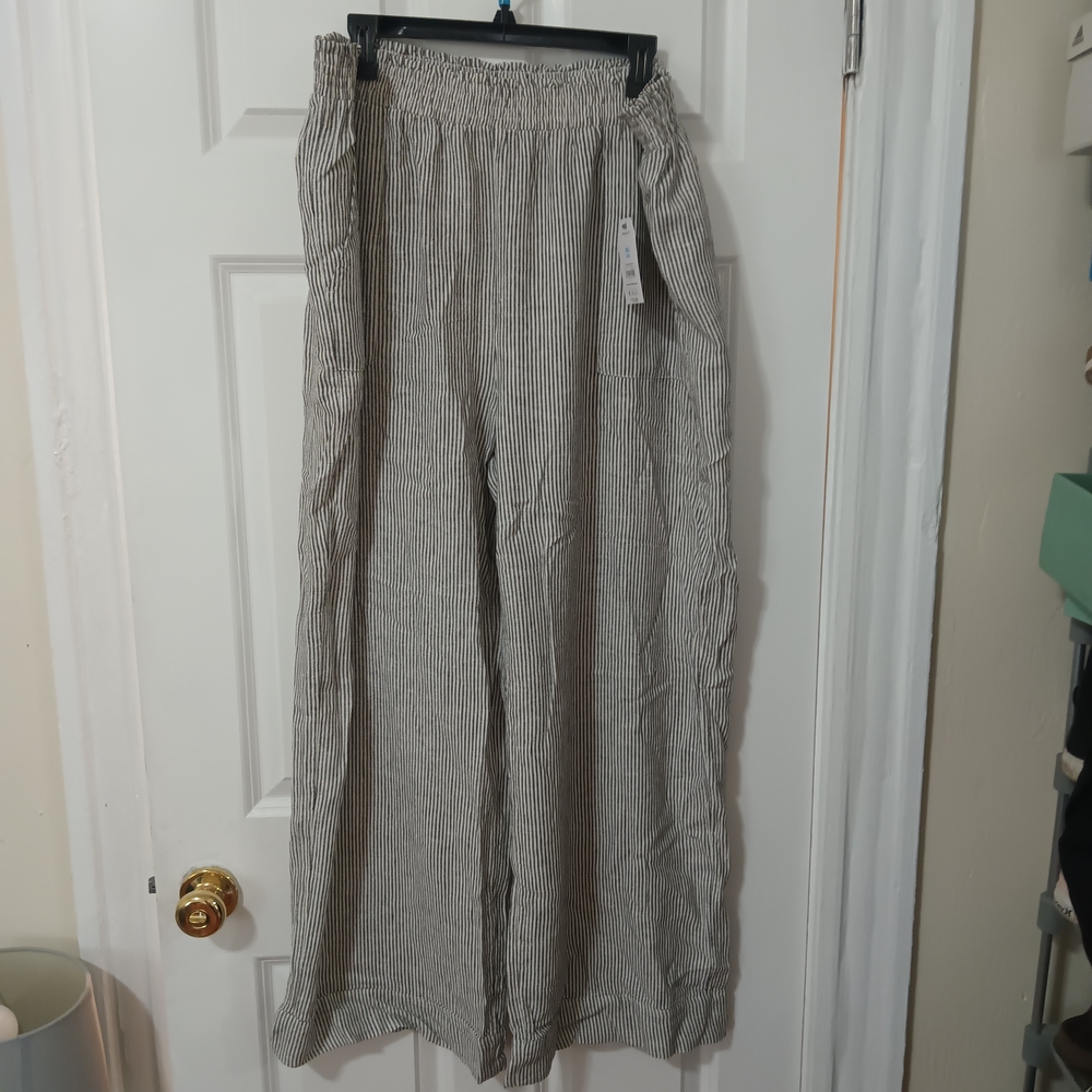 Striped Wide-Leg Pants
